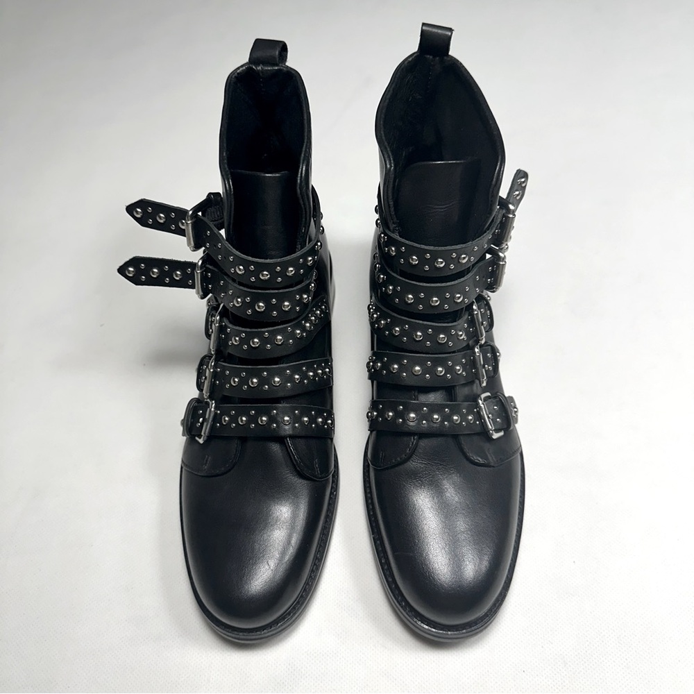 NEW! MAJE Leather Ankle Boots with Studs